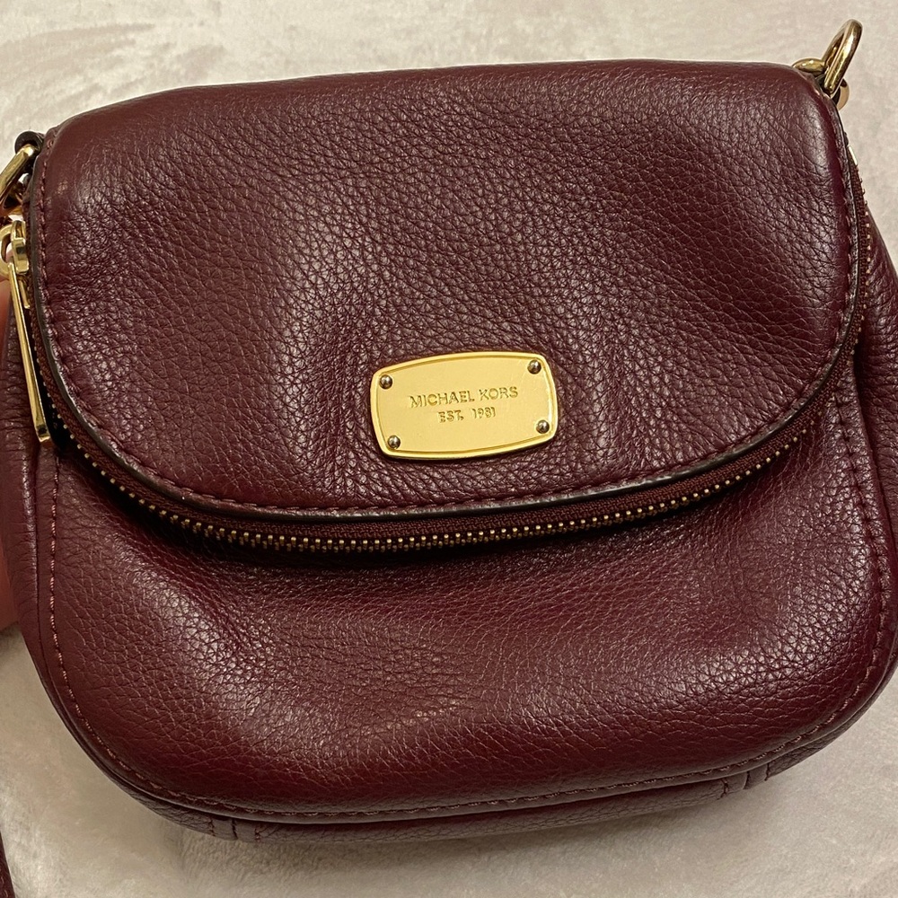 Michael Kors Dark Red Crossbody Bag with Gold Accents - Picture 3 of 8
